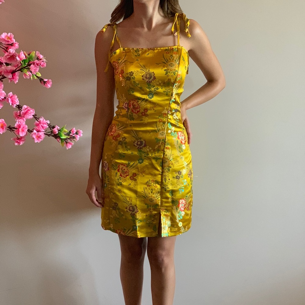 Satin Jacquard Cami Dress